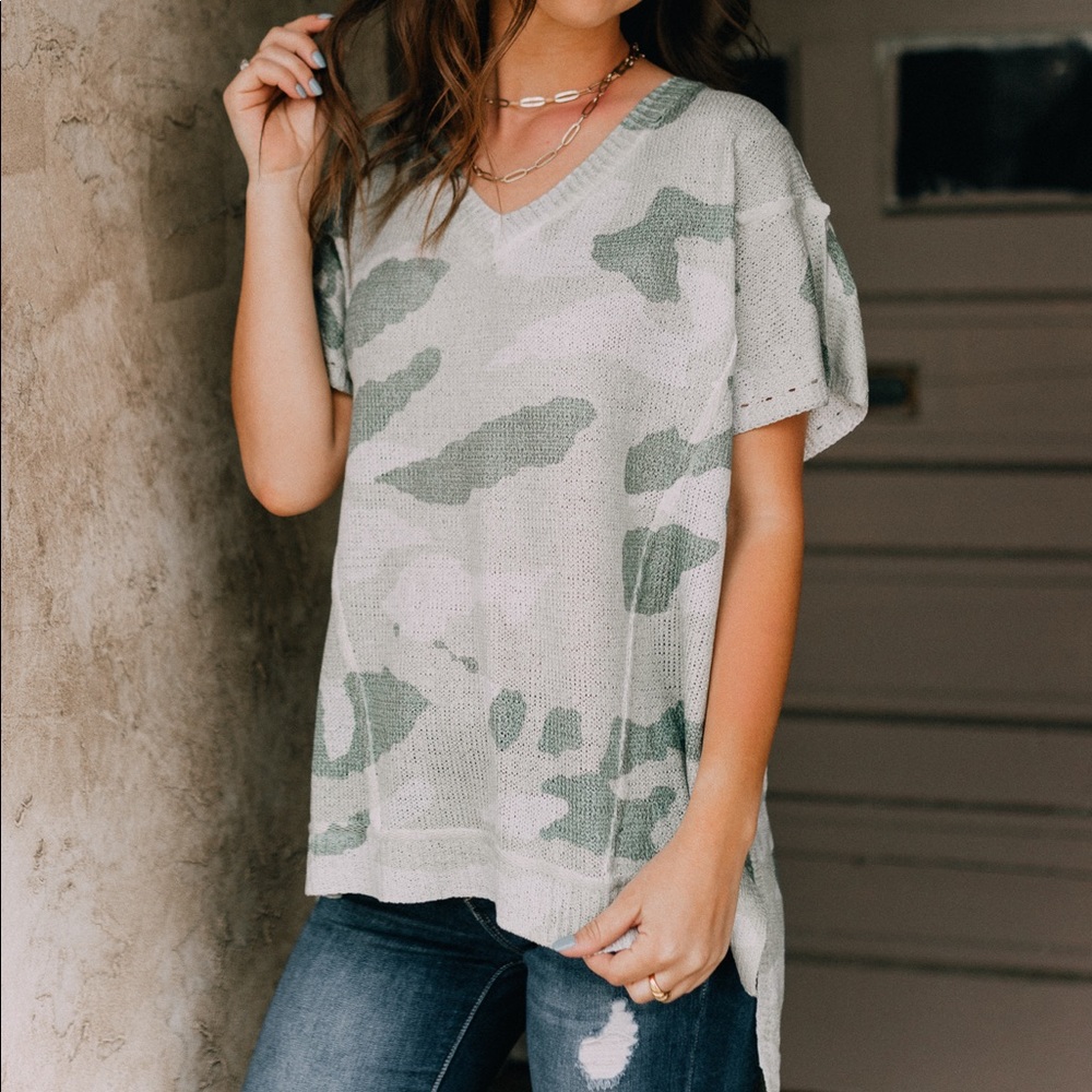 Camo lightweight sweater